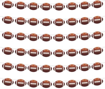 Dailygoods- Voetbalbanner 6 Stuks - Voetbal Decoratie - Sport Thema Decoratie - Verjaardagsfeest Benodigdheden - Papier - 12x8cm - Voetbaldecoratie
