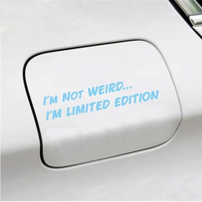 Bumpersticker - Im Not Weird - 4 X 20 - Licht Blauw