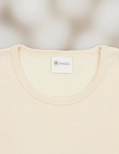 Heren T-Shirt Bio Merino Wol Gebroken Wit Engel Natur 46/48 Medium