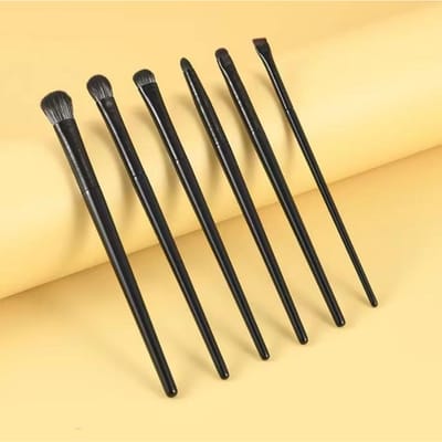Natuurlijke oogmake-upkwastenset Oogschaduwkwast Wenkbrauwcontour Eyelinerkwast Vrouwenogen Cosmetische blending Detailmake-uptools zwart