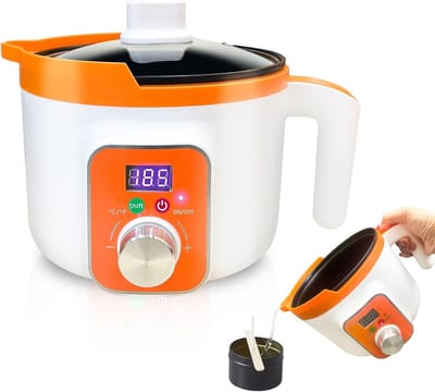 Wax Smeltpot - Kaarsenmakerij Pan - Creatief Hobbyen - Constante Temperatuur - 500 ml Capaciteit - Zwart