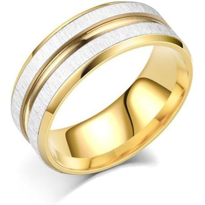 Trendy 8mm heren roestvrijstalen ringen mat geborsteld oppervlak trouwring unisex verlovingssieraden geschenken drop shipping 6 beige