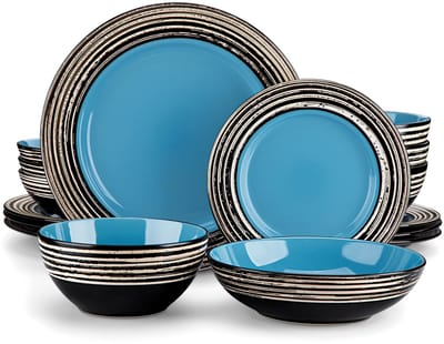 Betaalbare Goederen® Groen - 32-delig - Bloembladpatroom - Porselein - Borden - Bordenset - Serviesset 6 Persoons - Borden Set