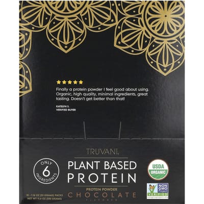 Plantaardig Eiwit, Chocolade, 10 Zakjes, 33G (1,16 oz) Elk