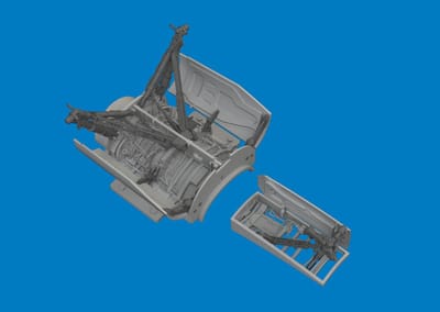 Eduard Modelbouwpakket - 6481167 PRINT - Wielkasten en Standaard Steunpoten voor Lockheed Martin F-16C - Resin onderdeel - 1:48 - Modelbouw