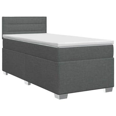 vidaXL - Boxspringbed - met - matras - Donkergrijs - 80 - x - 200 - cm - Stof