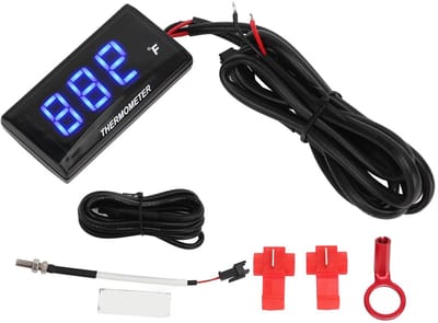 Cosensi - Motorfietsthermometer - Digitale watertemperatuurmeter - Ultradunne waterdichte thermometer - Blauw - Nauwkeurige meting - Geschikt voor...