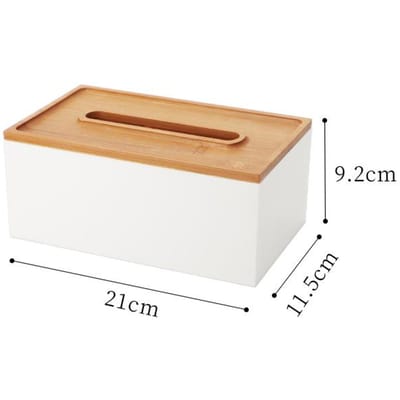Bamboe Wit Thuis Desktop Tissuebox Woonkamer Salontafel Thuis Papieren Doos Creatieve Bamboe Servet Opbergdoos