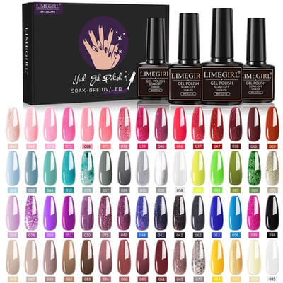 NAXSIR Professionele Gel Nagellak Set- 60 Kleuren UV/LED Gel Polish + Basis & Top Coat - Matte & Glanz Finish