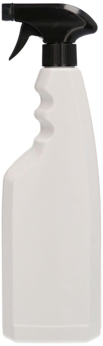 6 x 750 ml Multi Triggerfles / sprayfles HDPE wit + Trigger spraypomp zwart- BPA Vrij - Niet Breekbaar - Plastic Flesjes Navulbaar - Met Dop - Lege Flessen - 6 stuks