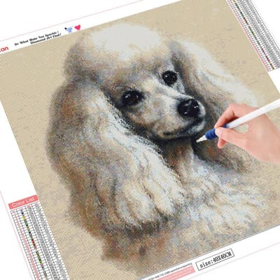 Diamant broderie chien 5d bricolage diamant peinture ensemble diamant mosaïque Animal pleine image ronde 30x30CM gray