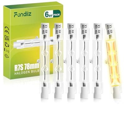 6 Pack R7s Halogeenlamp 120W Dimbaar - 78mm Warm Wit 2800K Buitenverlichting