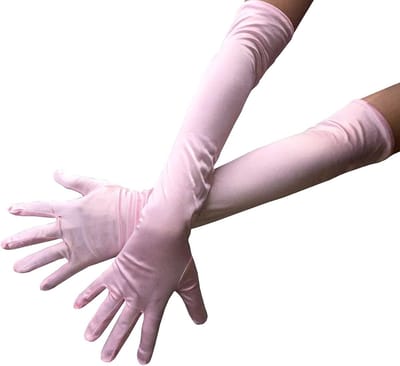 Elegante lange satijnen opera handschoenen voor vrouwen, ellebooglengte voor bruiloften, feesten en speciale gelegenheden