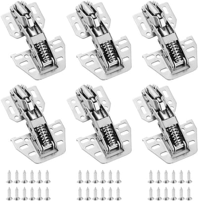 Hefscharnieren voor Keukenkasten, 6 Stuks, Hydraulische Demper, Reparatieset voor Deuren, Meubels en Lades, Ideaal voor Caravan en Huishoudelijk Gebruik