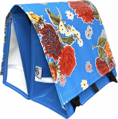 Atelier Du Baj Large Luxe Chrysant Aqua - Dubbele Fietstas - Achter - 45 l - Aqua Blauw