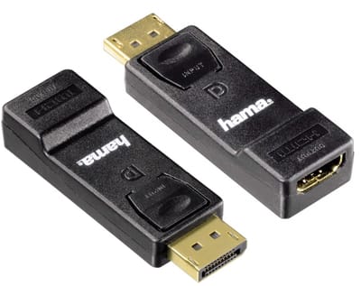 Hama 00054586 DisplayPort / HDMI Adapter [1x DisplayPort stekker - 1x HDMI-bus] Zwart