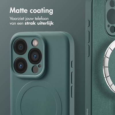 imoshion Hoesje - Geschikt voor Apple iPhone 15 Pro - Color Backcover geschikt voor MagSafe - Donkergroen