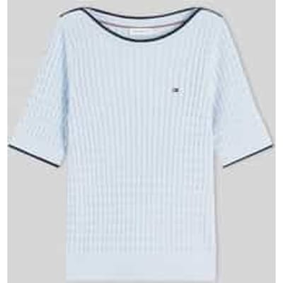 Tommy Hilfiger Fine Cable Boat Neck Top Breezy Blue Taglia: S | Maglioni a maglia Outlet | Donna | Blu