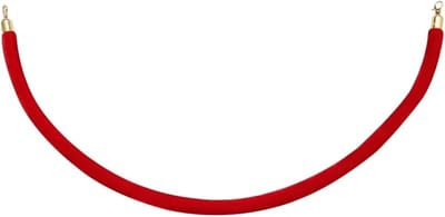Toegangs Touw - Wachtrij Afzetting - Publieksbeheer - Verchroomde Haken - 150cm Lengte - Rood