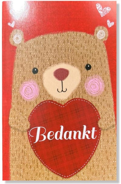 Bedankt Wenskaart - Bedankt - 12x17cm - gevouwen kaart Inclusief envelop