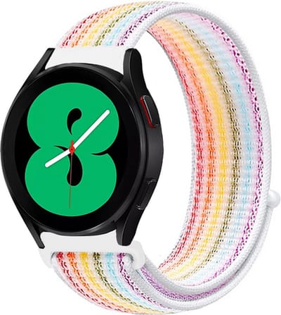 By Qubix - Geschikt voor Garmin bandje - Geschikt voor Garmin Vivoactive 4 / 4L - Sport Loop nylon bandje - Multicolor - Smartwatch bandje 22mm