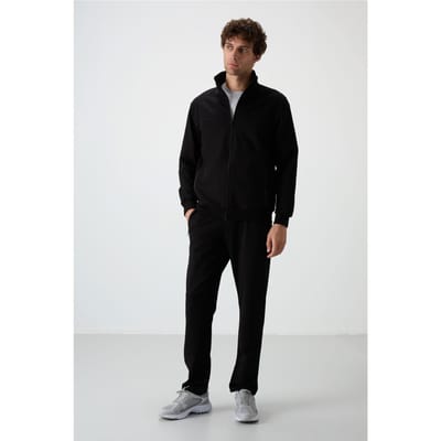 Heren gebreide fleece sweatshirt en broek set