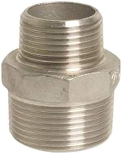 Verloopnippel Schroefdraad - Adapter Nipel - Leidingen Verbinden - Roestvrij Staal 316 - 3/4" x 1/2" - Zilver