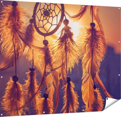Gards Tuinposter Amulet van de Indianen - Symbool - Ketting - 150x120 cm - Tuindoek - Tuindecoratie - Wanddecoratie buiten - Tuinschilderij