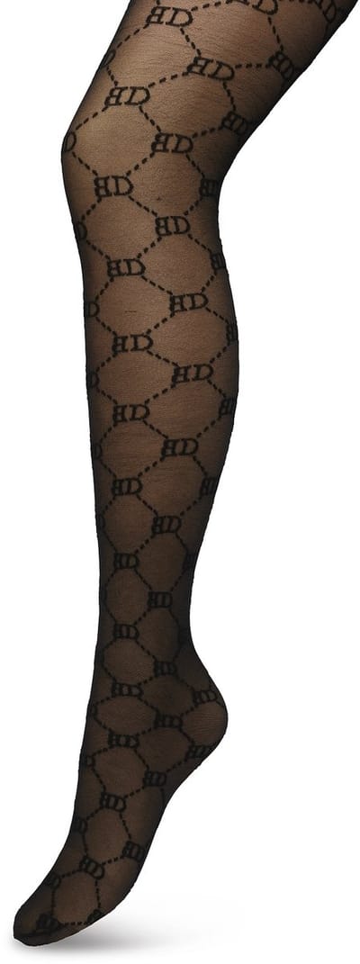 Bonnie Doon Geruite Panty 60 Denier Zwart Dames maat S/M - BD logo - Ruitjes Patroon - Bonnie Doon Print - Gladde Naden - Maximaal Draagcomfort - Bonnie Doon Tights - Chique Panty - Feestelijk - Black - BP221901.101
