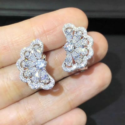 Sterling Bloem Vrouwelijke Oorbellen voor Vrouwen Trendy Chic Leuke Oorbellen Persoonlijkheid Meisjes Feest Sieraden Cadeau gray
