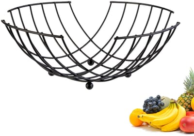 Westmark draadmand Moderno – Elegante fruitschaal & broodmand met tijdloos design – Metalen mand voor fruit, groenten, brood & broodjes – Zwart, 28 cm