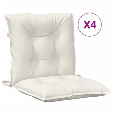 vidaXL - Stoelkussens - 4 - st - lage - rug - 100x50x7 - cm - stof - gemêleerd - crème