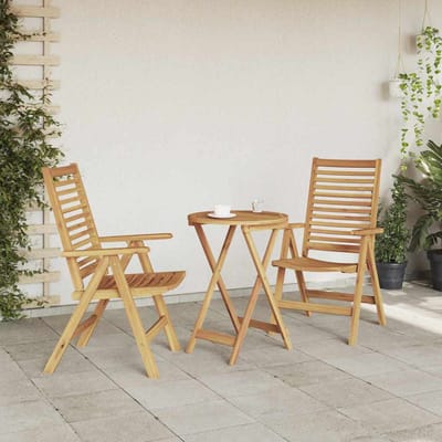 vidaXL - Stoel - 2 - st - Bruin - Massief - Teakhout - Converteerbaar