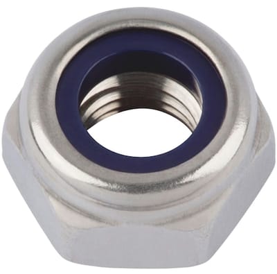 Wurth - DIN 985 roestvast staal A2 blank - Zeskantmoer, lage vorm, met klemdeel (niet-metalen inzetstuk) DIN 985 RVS A2, blank - x 50 st
