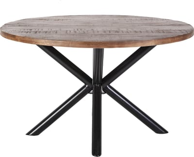 Eettafel rond met kruispoot Eleonora mangohout | 150 cm