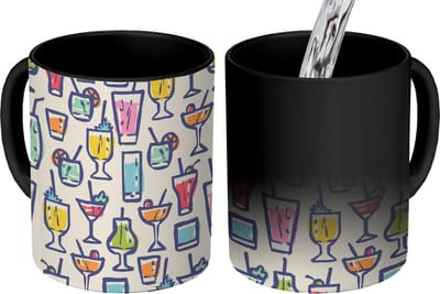 Magische Mok - Foto op Warmte Mokken - Koffiemok - Cocktail - Glas - Zomer - Patronen - Magic Mok - Beker - 350 ML - Theemok