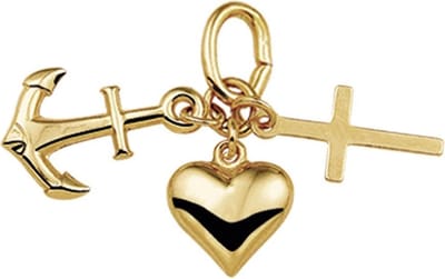 The Jewelry Collection Hanger Geloof, Hoop En Liefde - Geelgoud (14 Krt.)