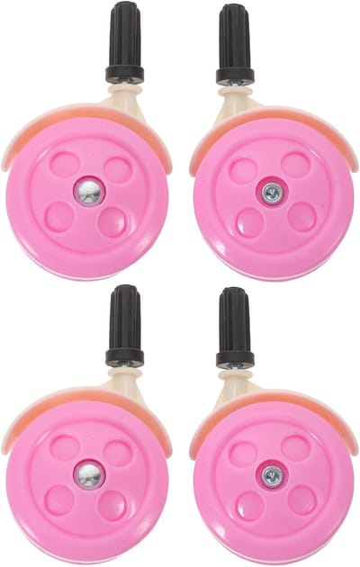Loopwagen Wielen - Accessoirewielen Kinderwagen - Baby Mobiliteit Verbeteren - 360 Graden Draaibaar - 9.50X5.50X5.00CM - Roze
