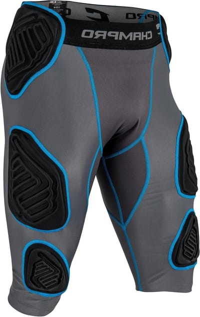 Voetbal Beschermende Gordel - Sport Bescherming - American Football Spelen - 7-Pad Systeem - Unisex - Houtskool Zwart