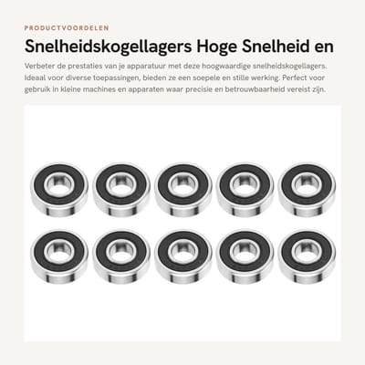 Dailygoods- Kogellager Rubber Verzegd - 10 Stuks - Hoogwaardig Staal - Diepe Groef - 10mm Binnendiameter - Lange Levensduur - Lagers