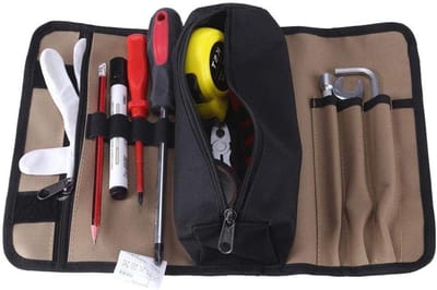 Grote gereedschapsrol van waterdicht canvas - Handgemaakte opbergtas voor elektrisch gereedschap, 36 * 25cm, duurzaam en praktisch voor elke klusser
