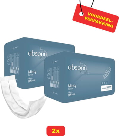 2x Absorin Mincy Normal Inlegverband Mannen - 2x 28 stuks - Voordeelverpakking!