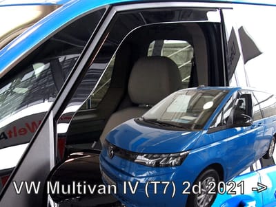 Zijwindschermen tbv vw T7 MULTIVAN eHybrid Energetic volkswagen model vanaf 2021 pasvorm donker getint fenders visors raamspoilers regenkappen