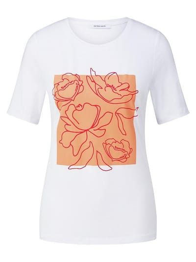 Shirt ronde hals Van Peter Hahn wit