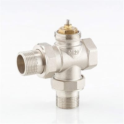 Thermostaatkraan - Regelklep - Verwarming Regelen - Drie Poorten - DN25 - Zwart Zilver