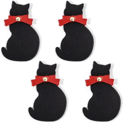 Dailygoods- Bladwijzer Driedimensionaal - Kattenbladwijzer - Magnetische Bladwijzer - Cadeau - PU Leer - 4 Stuks - 7 x 4,5 cm - Boekmarker