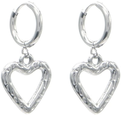 Elegante hart oorbellen rvs kleur zilver - waterproof - 3cm - stainless steel- hearts - cadeau
