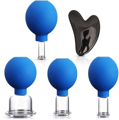 Allecto - Kopbril met kogel - Bekerglazen set voor huidverzorging - 5-kopglazen set - Professionele cupping set - Geschikt voor huidverbetering - I...