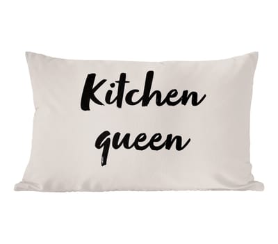Sierkussens - Kussentjes Woonkamer - 50x30 cm - Quotes - Spreuken - Koken - Chef - Kitchen queen
