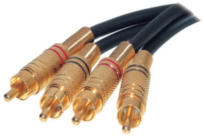 2 Metallcinchstecker/ 2 Metallcinchst. verg. 0,5m